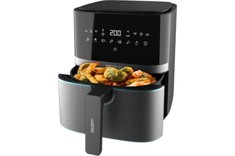 Lee más sobre el artículo Análisis Brutal + Comparativa Cecotec Freidora sin Aceite de 5,5 L de Aire Caliente Cecofry Full InoxBlack 5500 Pro. 1700 W, Dietética y Digital, Panel Tác