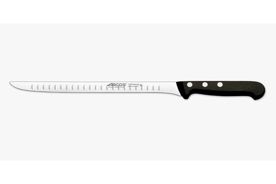 Análisis Brutal + Comparativa Arcos Cuchillo Jamonero con Alveolos de Acero Inoxidable. Hoja 240 mm. Mango de Polioximetileno POM para Cortar o Tallar Alim