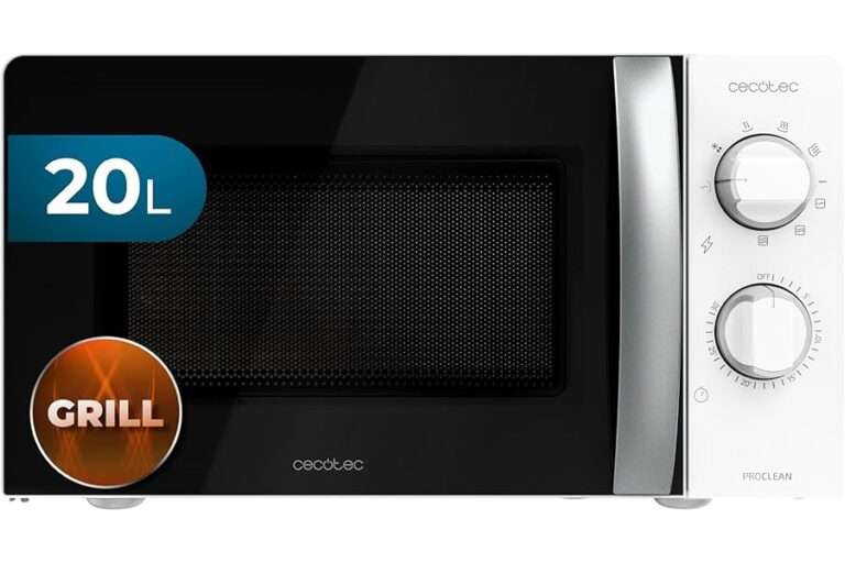 Lee más sobre el artículo Análisis Brutal + Comparativa Cecotec Microondas con Grill ProClean 2110. 700W con 6 Niveles de Potencia, Capacidad 20 L, Función Grill, Tecnología 3DWave,