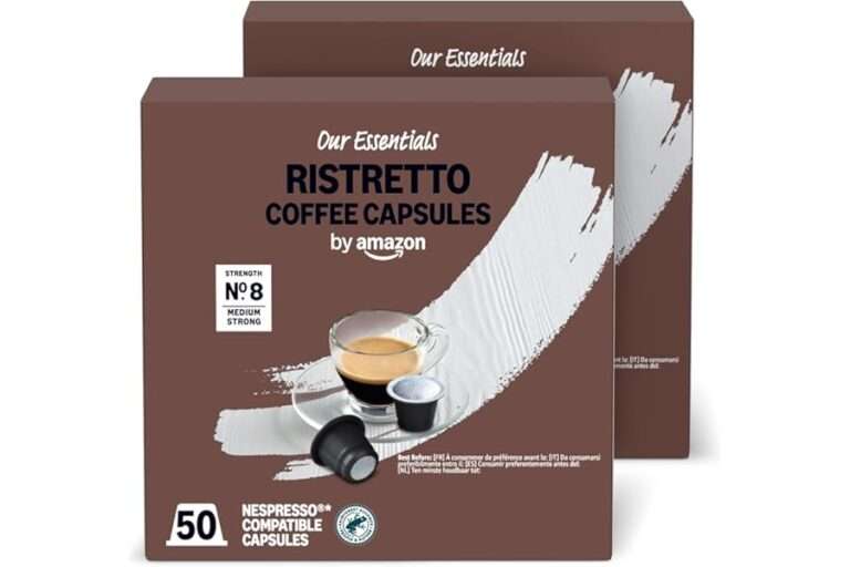 Lee más sobre el artículo Análisis Brutal + Comparativa by Amazon Cápsulas de Café Ristretto de Plástico Compatibles con Nespresso, Tostado Medio, 100 Unidades (2 Paquetes de 50), C